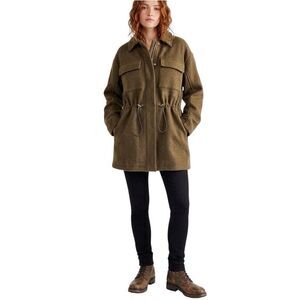 Han Kjobenhavn Women’s Coat Jacket Sz Small Wool Blend Army Green Quiet Luxury